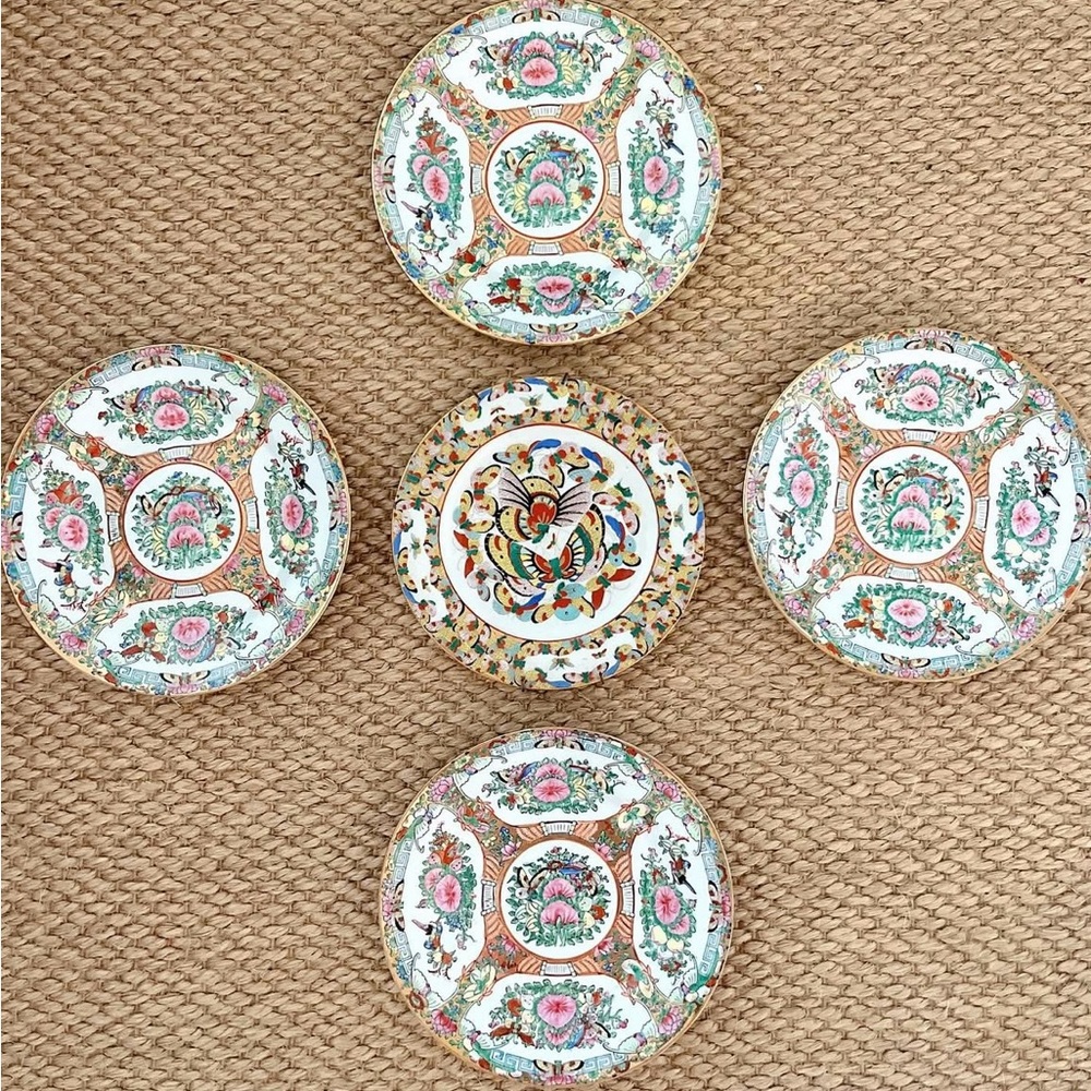 Vintage Rose medallion (4) & 1000 butterfly instant wall plates